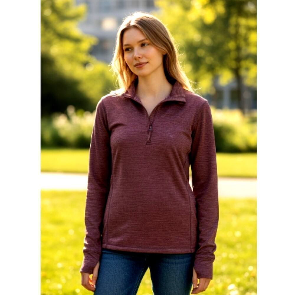 Free Country Womens New w/Tags Plum 1/4 Zip Pullover Top - Size: Medium